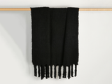 Load image into Gallery viewer, LENA REWELL MOHAIR THROW BLACK #9999 51” X 71&quot;

