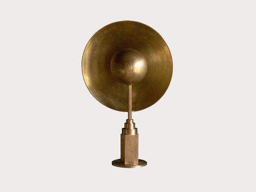 JAN GARNCAREK METROPOLIS TABLE LAMP / BRASS W20.5" x H32" x D10"