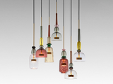 Load image into Gallery viewer, GIOPATO &amp; COOMBES FLAUTI CIRCULAR 7 PENDANT CHANDELIER / 71 ROSE Ø33&quot; x H45.&quot;5
