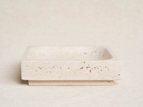 MICHAËL VERHEYDEN SMALL SQUARE TRAY / TRAVERTINE L6" x W6" x H1.5"