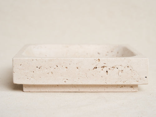 MICHAËL VERHEYDEN SMALL SQUARE TRAY / TRAVERTINE L6" x W6" x H1.5"