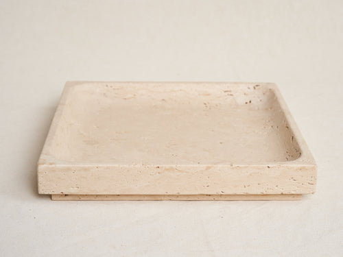 MICHAEL VERHEYDEN MEDIUM SQUARE TRAY / TRAVERTINE 0” x 10" x H1.5”