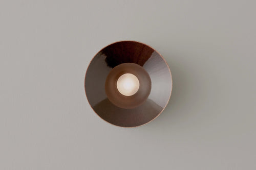 VOLKER HAUG STUDIO ANTON CERAMIC BROWN SCONCE Ø7" x D3.9"