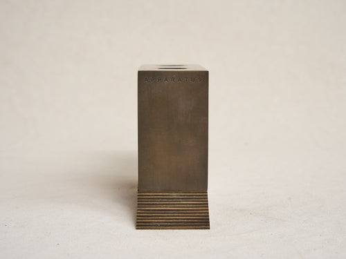 APPARATUS CANDLE BLOCKS / BRASS W3.25” x H5.5”