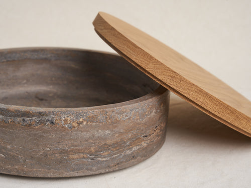 MICHAËL VERHEYDEN FRUITTE BOWL / TRAVERTINE BROWN H4" x Ø12"