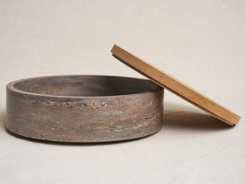 MICHAËL VERHEYDEN FRUITTE BOWL / TRAVERTINE BROWN H4" x Ø12"