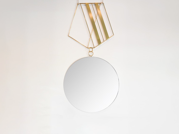 ROOMS MEDALLION MIRROR #2 - BRASS - H117 X D60CM (h45 x d23