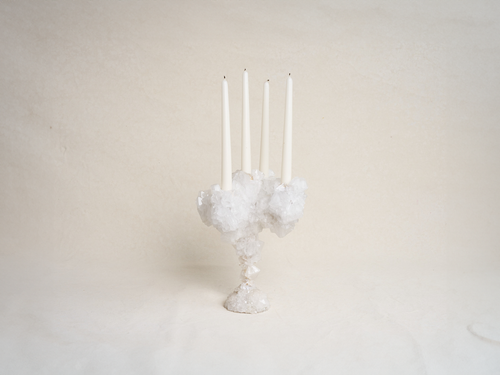 MARK STURKENBOOM OVERGROWN CRYSTAL CANDELABRA SMALL / WHITE H12" x Ø10"