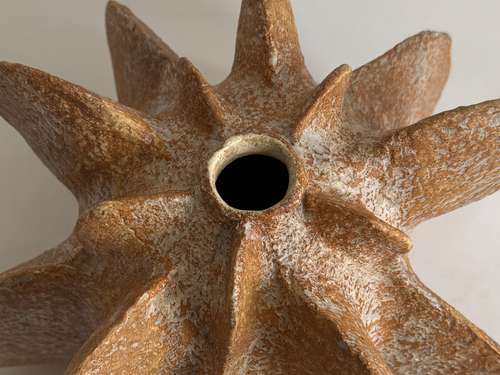 JULIE NELSON RUSSET PETAL GOURD W11.5" x H8.5"