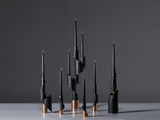 Load image into Gallery viewer, WILLIAM GUILLON &#39;ASHES TO ASHES&#39; BRONZE CANDLE HOLDERS
