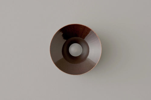 VOLKER HAUG STUDIO ANTON CERAMIC BROWN SCONCE Ø7" x D3.9"