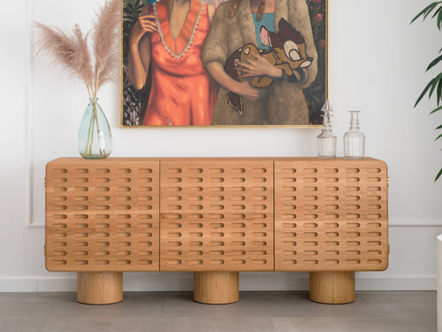 AGNES STUDIO CODICE 3-DOOR CREDENZA W78" x D16.5" x H33"