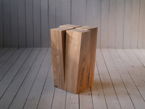 ARNO DECLERCQ FOUR LEGS STOOL / AFRICAN WALNUT W12.6” x D12.6" x H19.7”