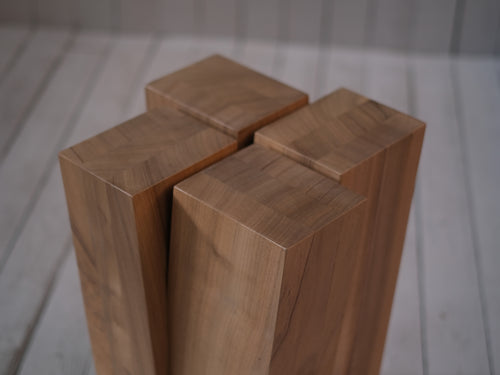 ARNO DECLERCQ FOUR LEGS STOOL / AFRICAN WALNUT W12.6” x D12.6" x H19.7”