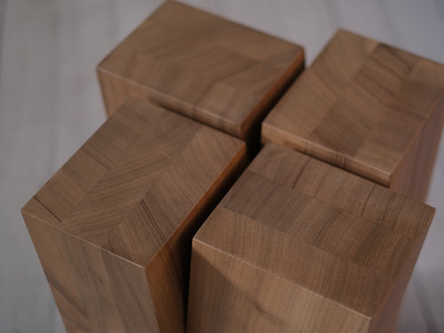 ARNO DECLERCQ FOUR LEGS STOOL / AFRICAN WALNUT W12.6” x D12.6" x H19.7”