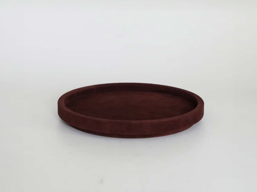 MICHAËL VERHEYDEN SUEDE CIRCLE TRAY SMALL / BURGUNDY Ø11.4" x H1.5"
