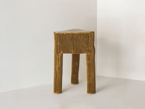 CHRISTOPHER MERCHANT STUDIO TRIAD TABLE 3 / LICHEN YELLOW L14" x W15" x H21"