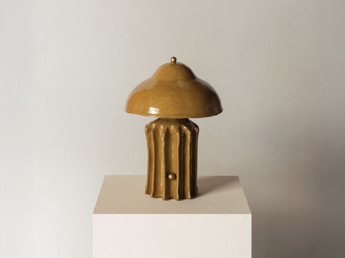 CHRISTOPHER MERCHANT STUDIO ARBOR TABLE LAMP SQUAT / LICHEN YELLOW Ø11" x H15"