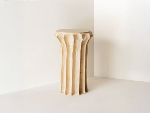 CHRISTOPHER MERCHANT STUDIO ARBOR TABLE SLIM / GLOSS WHITE L12" x W12" x H21"