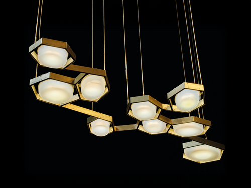 WRINKLE JELLY SUSPENSION CHANDELIER / 8 BOWLS L71" x W42"