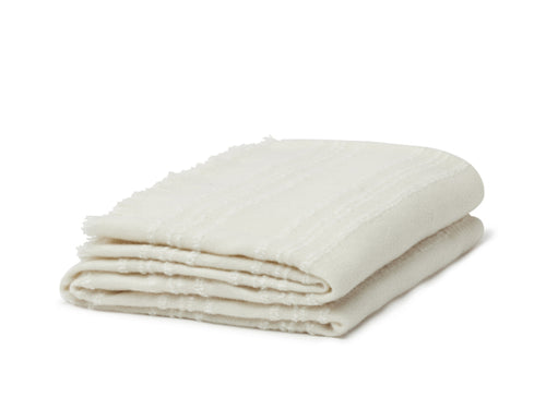ALONPI CAROLE CASHMERE THROW / ECRU W59" x L75"