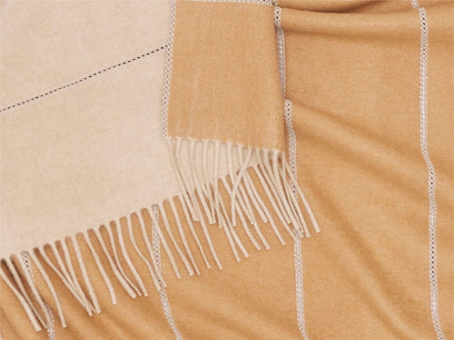 ALONPI CUCI CASHMERE THROW / BEIGE W55" x L75"