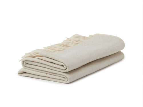 ALONPI CUCI CASHMERE THROW / BEIGE W55" x L75"