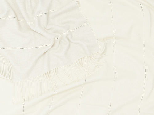ALONPI CUCI CASHMERE THROW / BEIGE W55" x L75"