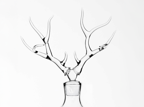 SIMONE CRESTANI GLASS DEER BOTTLE H12.5” x Ø7"