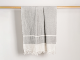 Load image into Gallery viewer, LIBECO FOUTA TOWEL / OYSTER STRIPE 43” x 71&quot;
