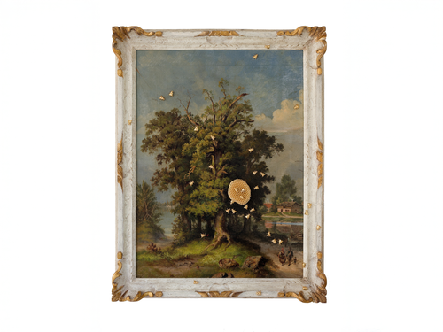 MARCANTONIO IN RERUM NATURA PAINTING / BEES AND HONEYCOMB
