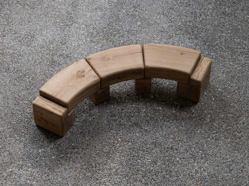 DESTROYERS BUILDERS CURVED BENCH / 3 MODULES W58.7" x D10.6" x H12.2"