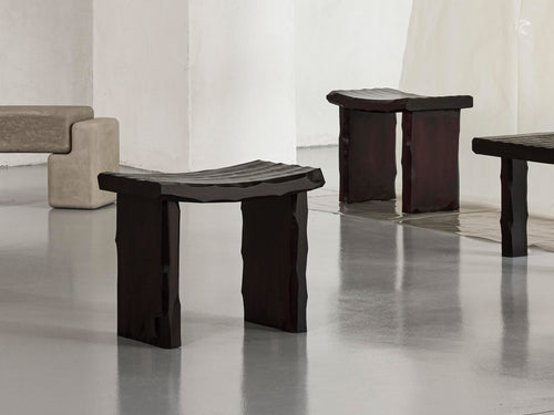 DESTROYERS BUILDERS SCULPTING ARCHETYPES CURVED STOOL W19.7" x D11.8" x H16.5"