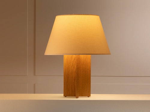ECART PARIS CROISILLON TABLE LAMP / WOOD H20" × Ø13.5"