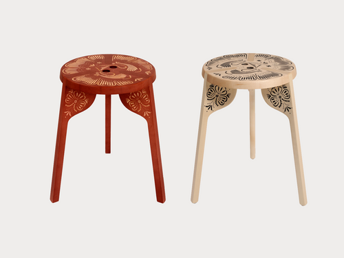 ZANAT TATTOO STOOL / FOLK Ø12” x H17.5”