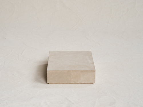MICHAËL VERHEYDEN SUEDE LETTERBOX / ALMOND L10" x W7.5" x H2.25"