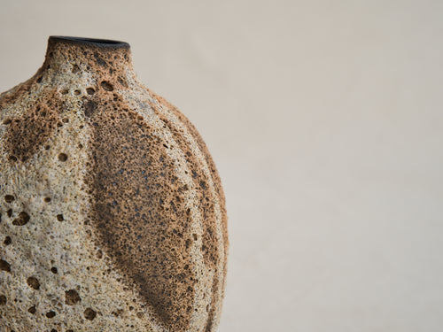 HEATHER ROSENMAN LAVA VASE / LATTE 25622 W5" x H7.5"