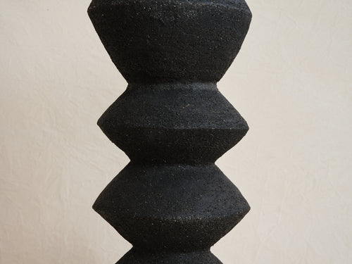ABIGAIL OZORA SIMPSON CERAMIC SCULPTURE ZIGZAG / BLACK H44" x Ø21.25