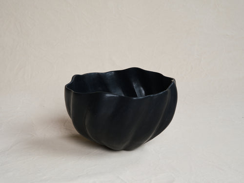 KATAYONE ADELI NENUPHAR SERIES EDITION I BLACK SATIN WATERLILY LARGE VESSEL NO.4 Ø16.5” x H10.5”