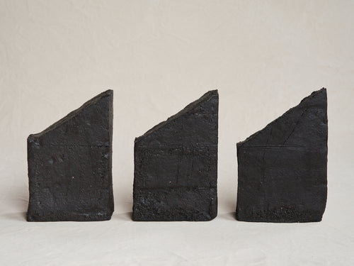 JÉRÔME HIRSON SHED 2 STONEWARE SCULPTURE H11.5" x L22.6" x D3" 3 pieces