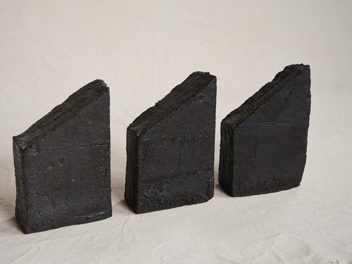 JÉRÔME HIRSON SHED 2 STONEWARE SCULPTURE H11.5" x L22.6" x D3" 3 pieces