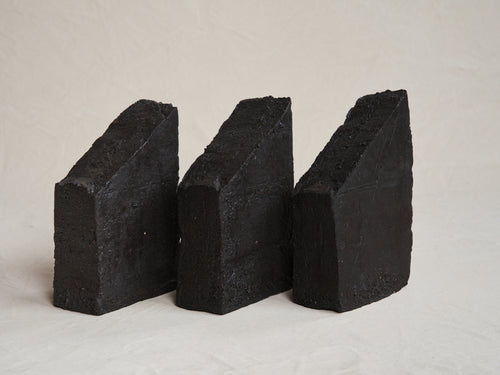 JÉRÔME HIRSON SHED 2 STONEWARE SCULPTURE H11.5" x L22.6" x D3" 3 pieces