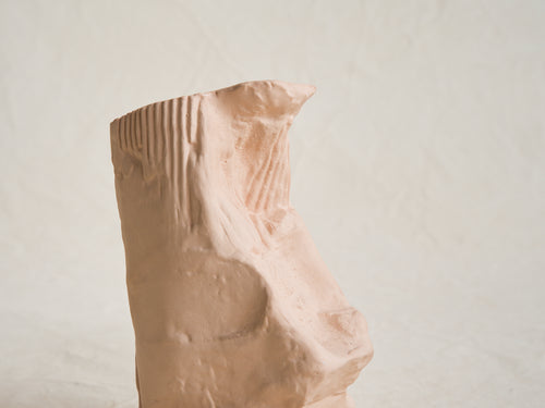 WHITE DIRT STONEWARE VESSEL TERRA II  H8” x W6” x D4”