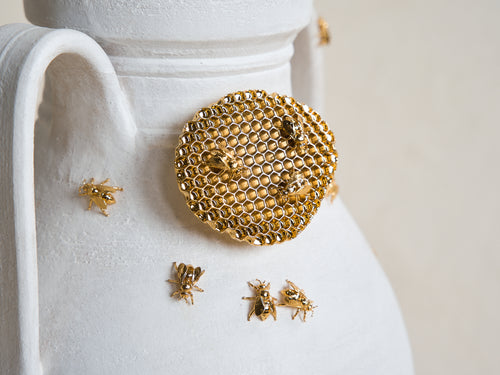 MARCANTONIO DE RERUM NATURA BEES VASE / 2 Ø10.5" x H20.2"