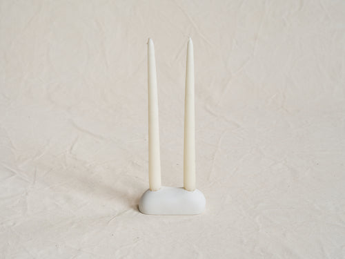 MALGARZOTA BANY HAG DOUBLE CANDLESTICK / CHALK L5" x W2" x H2"