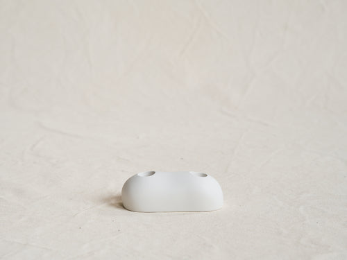 MALGARZOTA BANY HAG DOUBLE CANDLESTICK / CHALK L5" x W2" x H2"