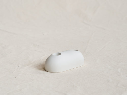 MALGARZOTA BANY HAG DOUBLE CANDLESTICK / CHALK L5" x W2" x H2"