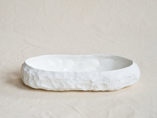 1882 Ltd MAX LAMB CROCKERY LARGE OBLONG BOWL / WHITE L15.3" X W7.9" X H3"