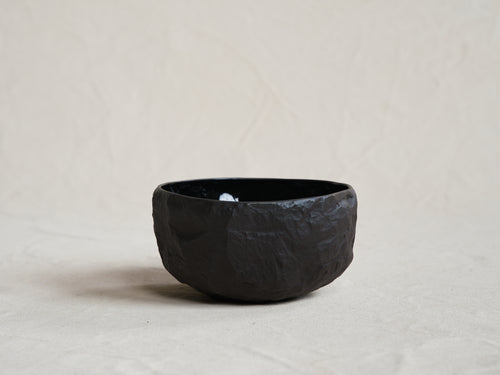 1882 Ltd MAX LAMB CROCKERY LARGE DEEP BOWL / BLACK BASALT Ø7" X H4"