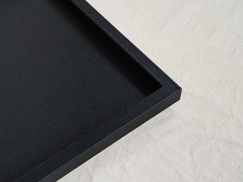 PINETTI MEDIUM LEATHER SQ TRAY / BLACK L14” x W14” x H1.5”